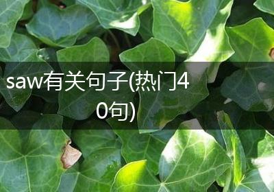 saw有关句子(热门40句)