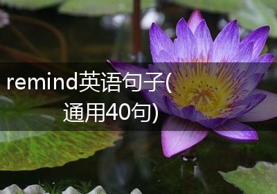 remind英语句子(通用40句)