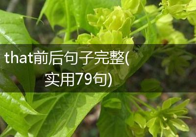 that前后句子完整(实用79句)