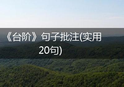 《台阶》句子批注(实用20句)