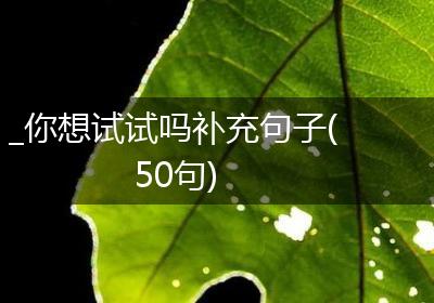 _你想试试吗补充句子(50句)