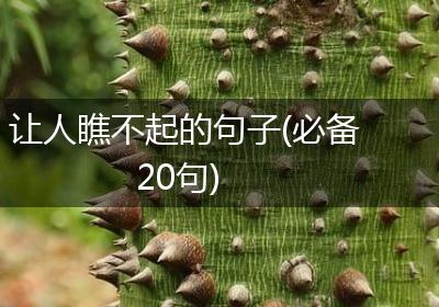 让人瞧不起的句子(必备20句)