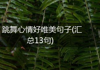 跳舞心情好唯美句子(汇总13句)