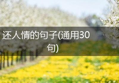 还人情的句子(通用30句)