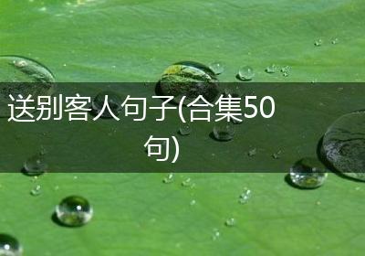 送别客人句子(合集50句)