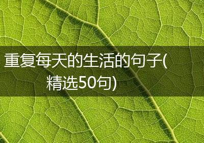 重复每天的生活的句子(精选50句)