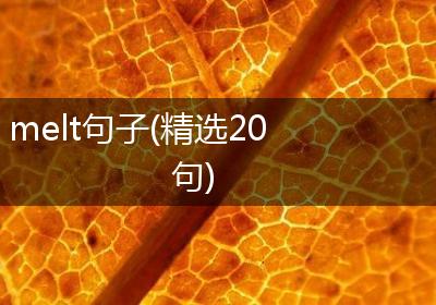 melt句子(精选20句)