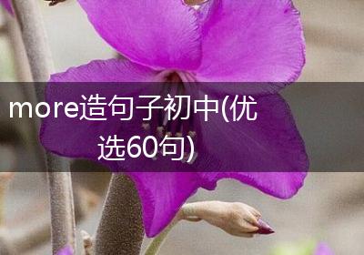 more造句子初中(优选60句)