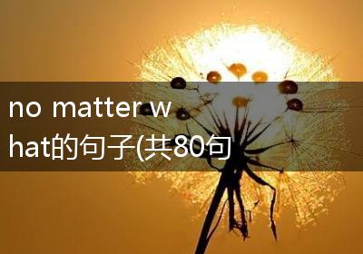 no matter what的句子(共80句)