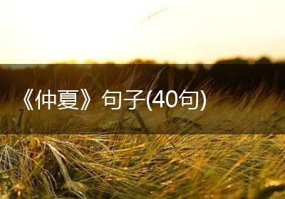 《仲夏》句子(40句)