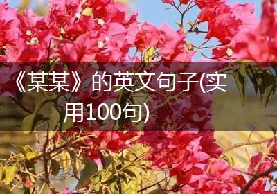 《某某》的英文句子(实用100句)