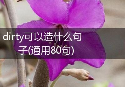 dirty可以造什么句子(通用80句)