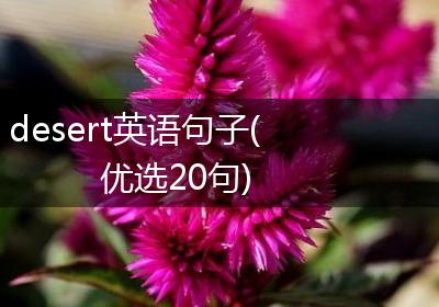 desert英语句子(优选20句)