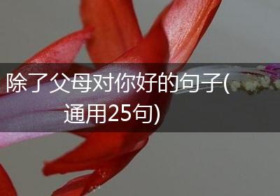 除了父母对你好的句子(通用25句)
