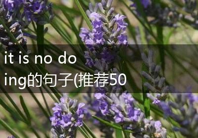 it is no doing的句子(推荐50句)