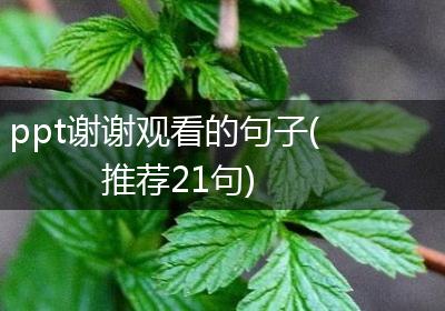 ppt谢谢观看的句子(推荐21句)