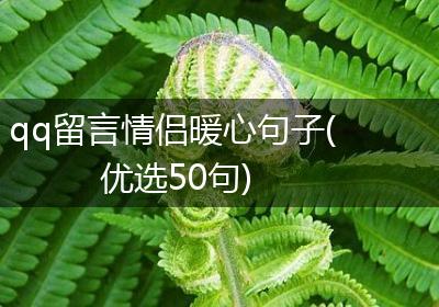 qq留言情侣暖心句子(优选50句)