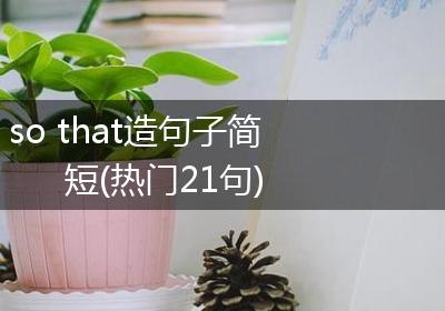 so that造句子简短(热门21句)