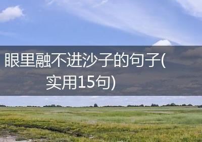 眼里融不进沙子的句子(实用15句)
