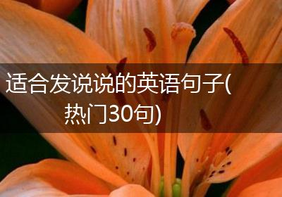 适合发说说的英语句子(热门30句)