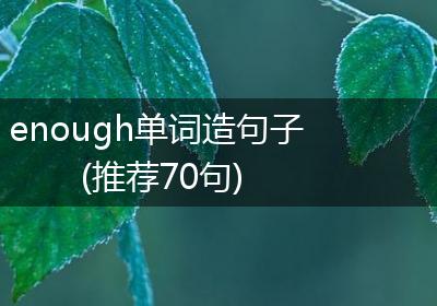 enough单词造句子(推荐70句)