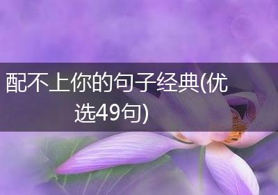 配不上你的句子经典(优选49句)