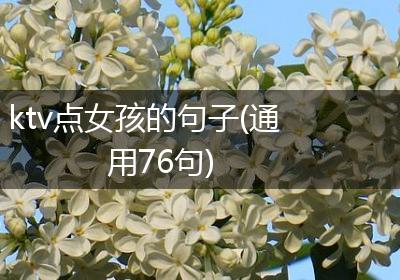 ktv点女孩的句子(通用76句)