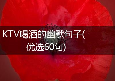 KTV喝酒的幽默句子(优选60句)