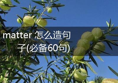 matter 怎么造句子(必备60句)