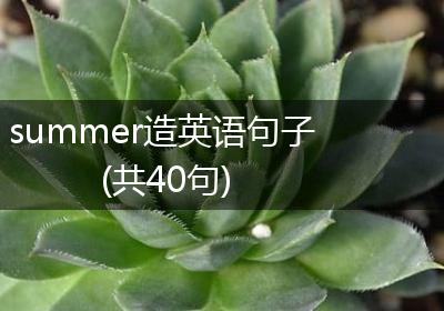 summer造英语句子(共40句)