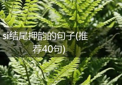 si结尾押韵的句子(推荐40句)