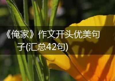 《俺家》作文开头优美句子(汇总42句)
