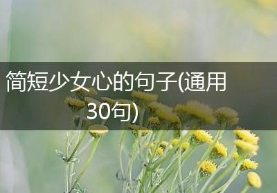 简短少女心的句子(通用30句)