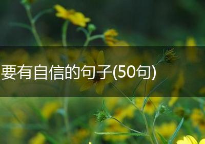 要有自信的句子(50句)
