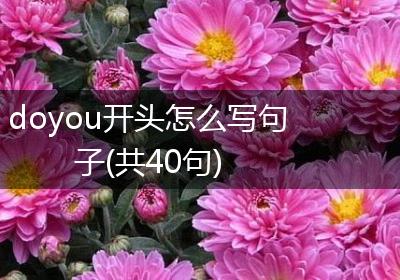 doyou开头怎么写句子(共40句)
