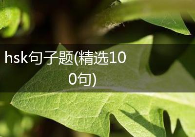 hsk句子题(精选100句)