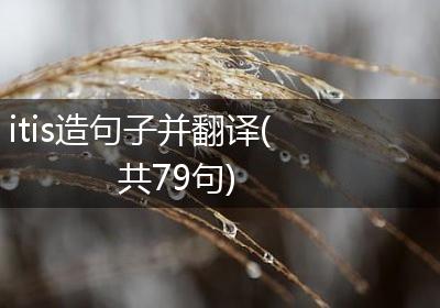 itis造句子并翻译(共79句)