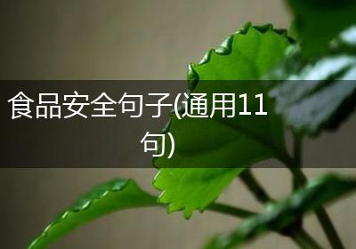 食品安全句子(通用11句)