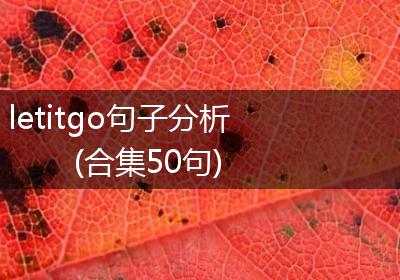 letitgo句子分析(合集50句)
