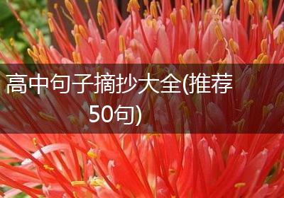 高中句子摘抄大全(推荐50句)