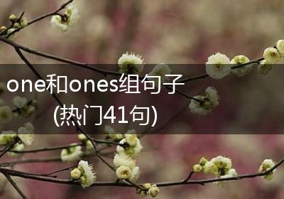 one和ones组句子(热门41句)