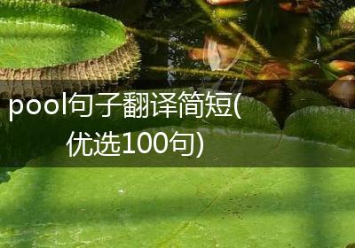 pool句子翻译简短(优选100句)