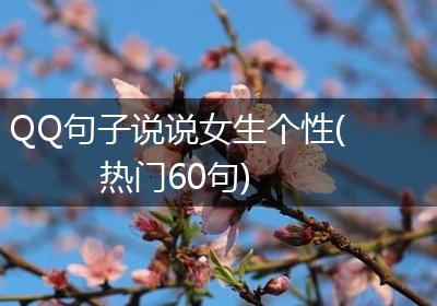 QQ句子说说女生个性(热门60句)