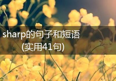 sharp的句子和短语(实用41句)
