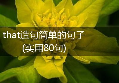 that造句简单的句子(实用80句)