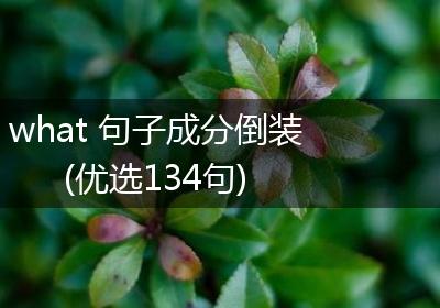 what 句子成分倒装(优选134句)