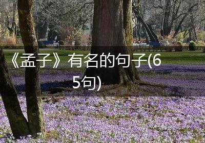《孟子》有名的句子(65句)