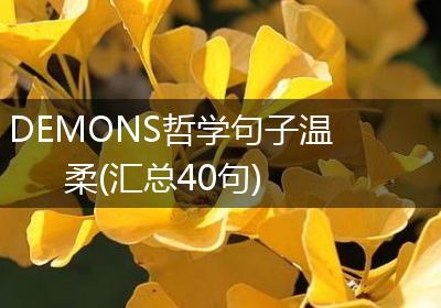 DEMONS哲学句子温柔(汇总40句)