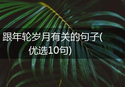 跟年轮岁月有关的句子(优选10句)