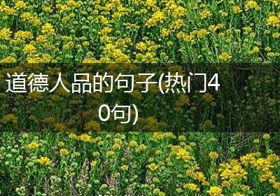 道德人品的句子(热门40句)